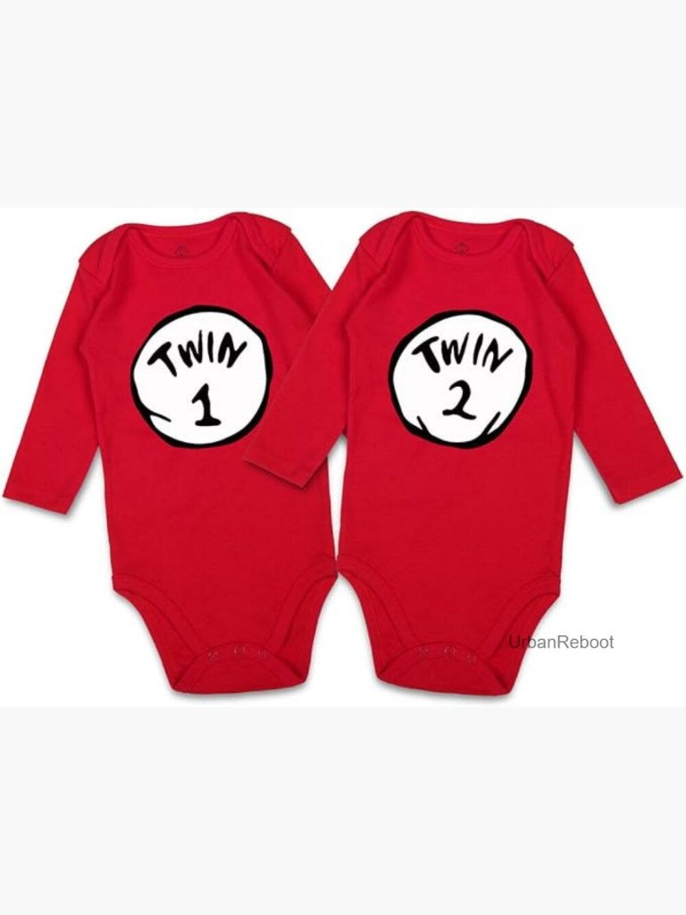 Matching Twin Bodysuits 2-Pack Newborn Infant Baby Boy Girl Unisex Cotton